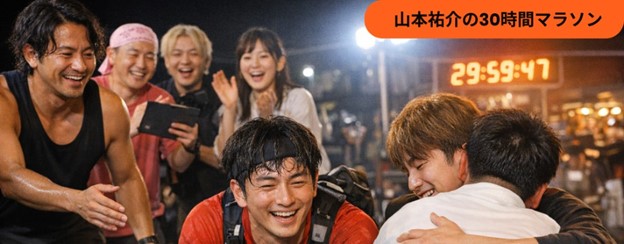 山本祐介、内定を待つ30時間マラソン：粘り強い60kmラン！就職活動の最終結果が発表される｜「ABEMA」10周年記念特別番組「30時間限界突破フェスティバル」